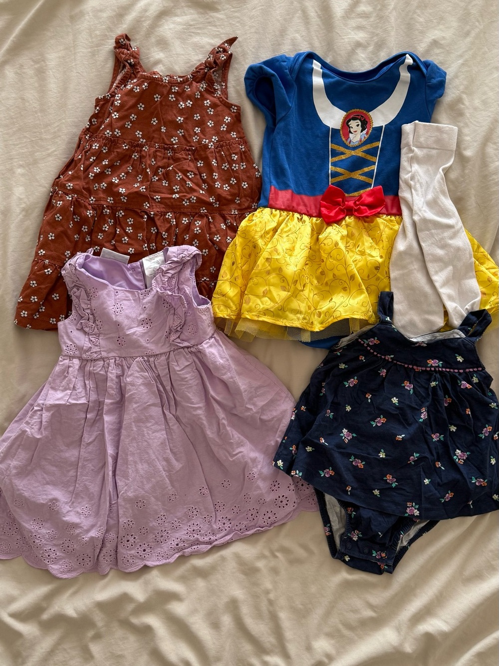 Baby Girl Dress Bundle 18M Disney Baby Snow White Little Co Carter’s Floral 5 Pc